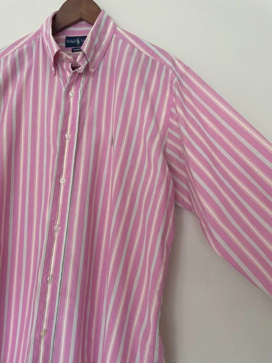 Ralph Lauren Pastel Multi Stripe Oxford Shirt Classic Fit Cotton 15.5 - Picture 5 of 11